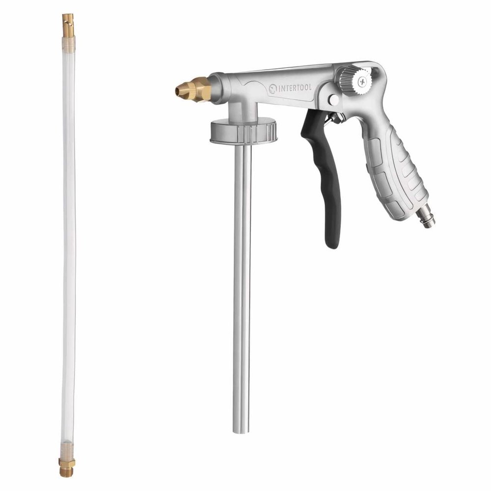 Пневматический пистолет под гравитекс с гибкой насадкой INTERTOOL PT-0703