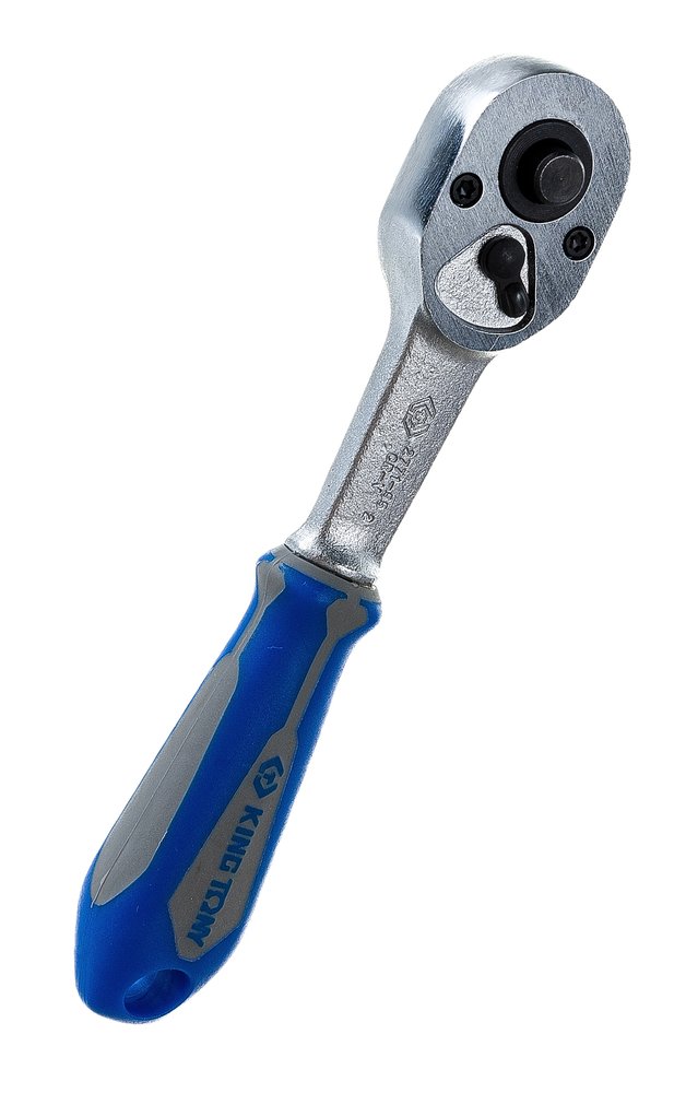 Трещотка KING TONY 1/4', 134 мм, 24 зубца, флажковая с кнопкой, фиксатор 2771-55G