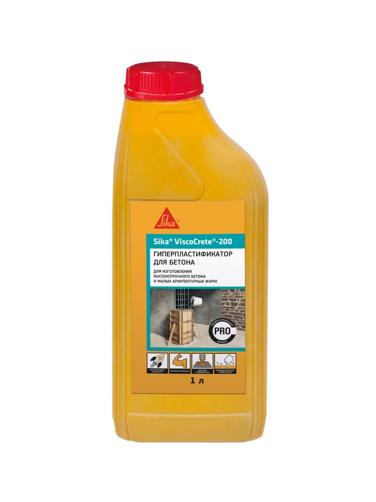 Гиперпластификатор для высокопрочного бетона SIKA ViscoCrete-200 Канистра 1л 669068