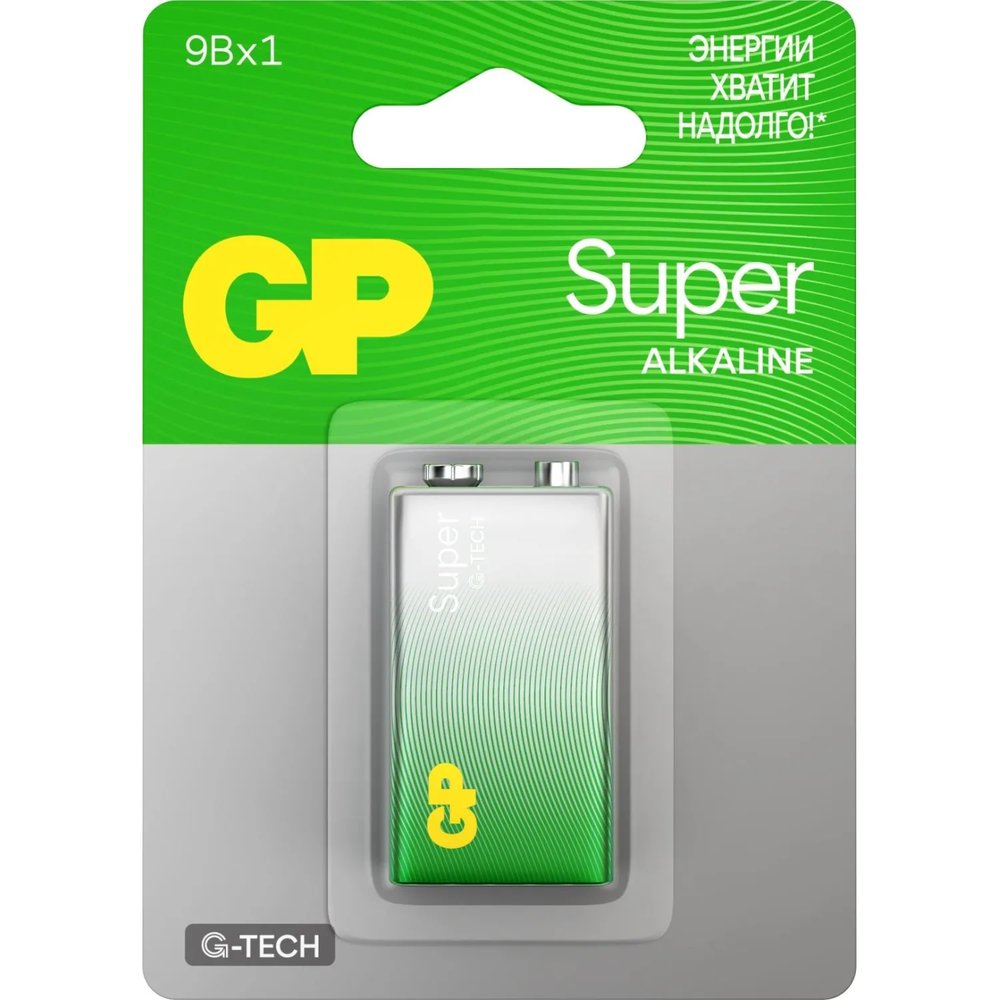Батарейка GP Super 6LR61/Крона 9V/1604A (1604A-5CR1/1604AA21-5CRSBC1) бл/1