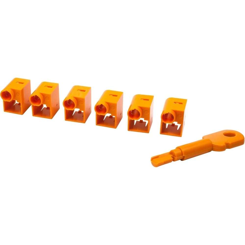 Вставка блокир-ов коннек-ра RJ-45 LANMASTER LAN-SEC45-CL-SET-OR 6шт/уп+ключ