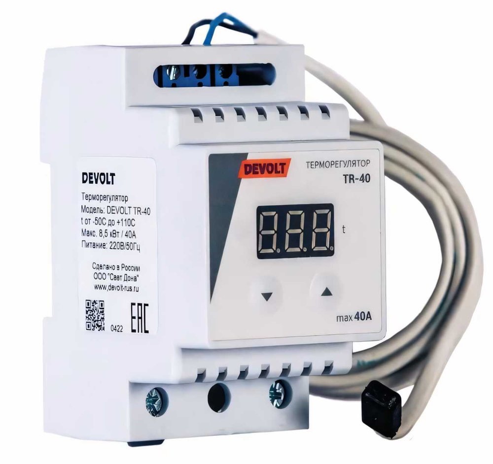 Терморегулятор Devolt TR-40, 8.5 кВт, 40 А DEVOLTTR40