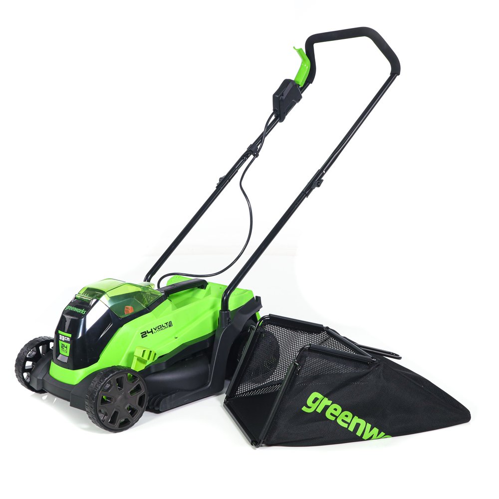 Газонокосилка аккумуляторная GreenWorks 24V, 33 см, бесщеточная, с 1хАКБ 4Ач c USB и ЗУ 2516107USB4