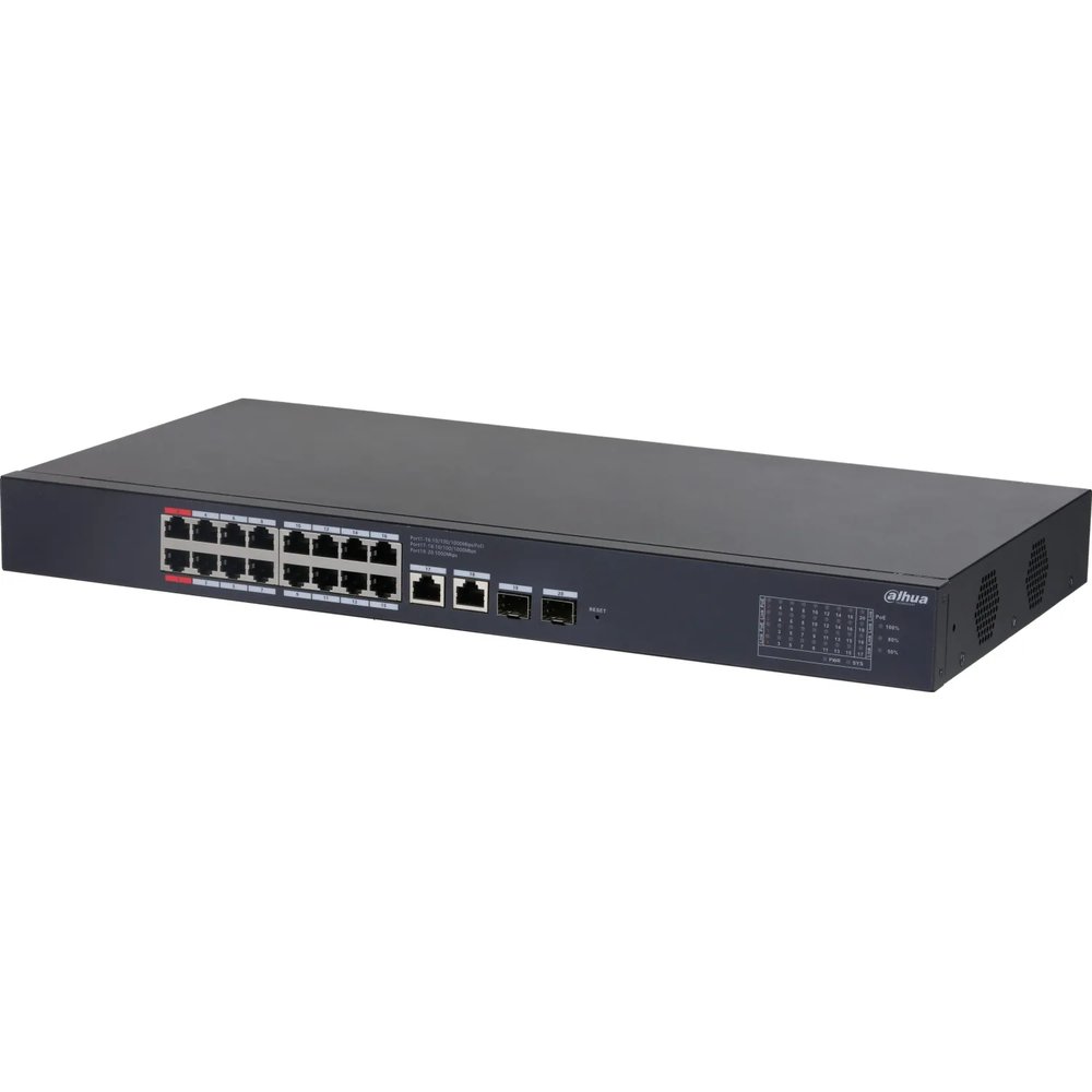 Коммутатор Dahua DH-CS4220-16GT-240,16PoE,(1000BASE-T/SFP),265W,управ