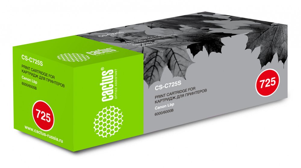 Картридж лазерный CS-C725S 725 черный (1600стр.) для Canon i-Sensys 6000/6000b Cactus 855436