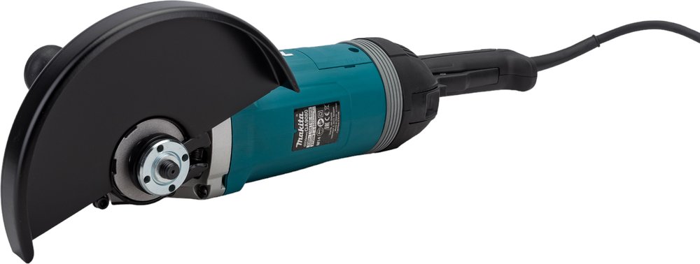 Угловая шлифовальная машина Makita 230 мм, 2700 Вт, 6600 об., плавн. пуск, антивиб рук., антирестарт, расцепляющая муфта, суперфланец, 6.5 кг GA9080FX1