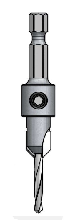 Зенковка оправка коническая со сверлом (3.2 мм, хвостовик HEX1/4) WPW AS03204S