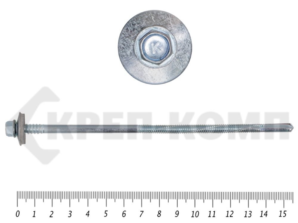 Саморез для сендвич-панелей КРЕП-КОМП 6,3/5,5х155, 50 шт. сспк155мф