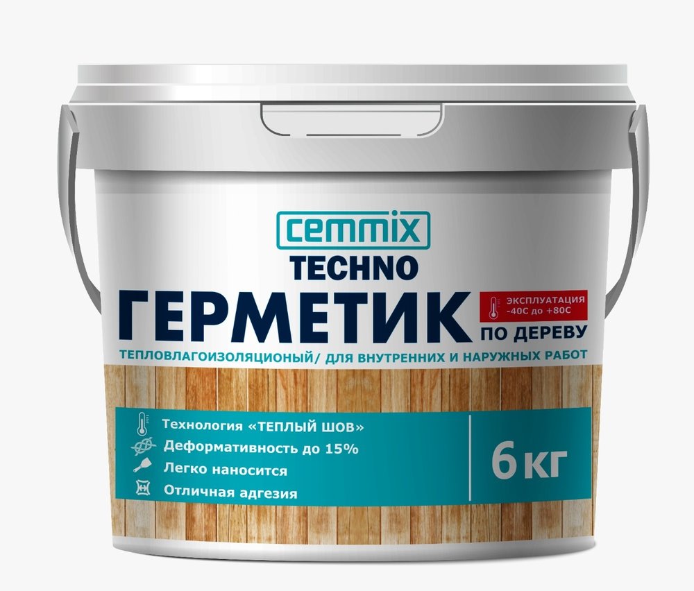 Акриловый герметик для дерева CEMMIX Теплый шов (сосна, 6 кг) 84735745