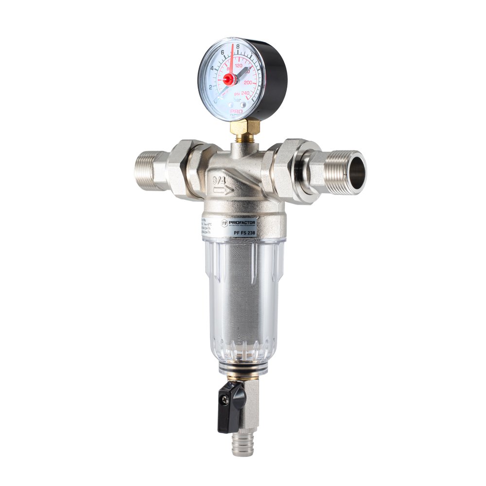 Фильтр промывной с манометром для холодной воды PROFACTOR 3/4' PF FS 238.20G