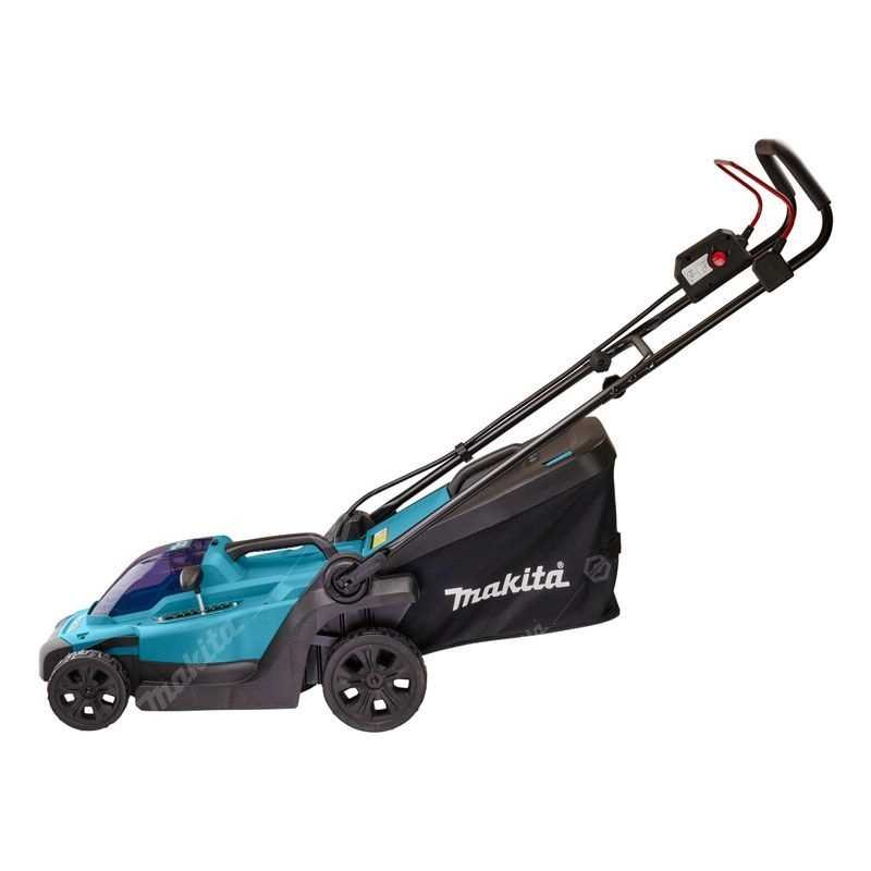 Аккумуляторная газонокосилка Makita LXT 18В, 450 Вт, ширина 33 см, травосборщик 30 л, 3 в 1, 8-ступенчатое центральное регулирование, 20-75 мм, BL1850B, DC18RC XPT DLM330RT