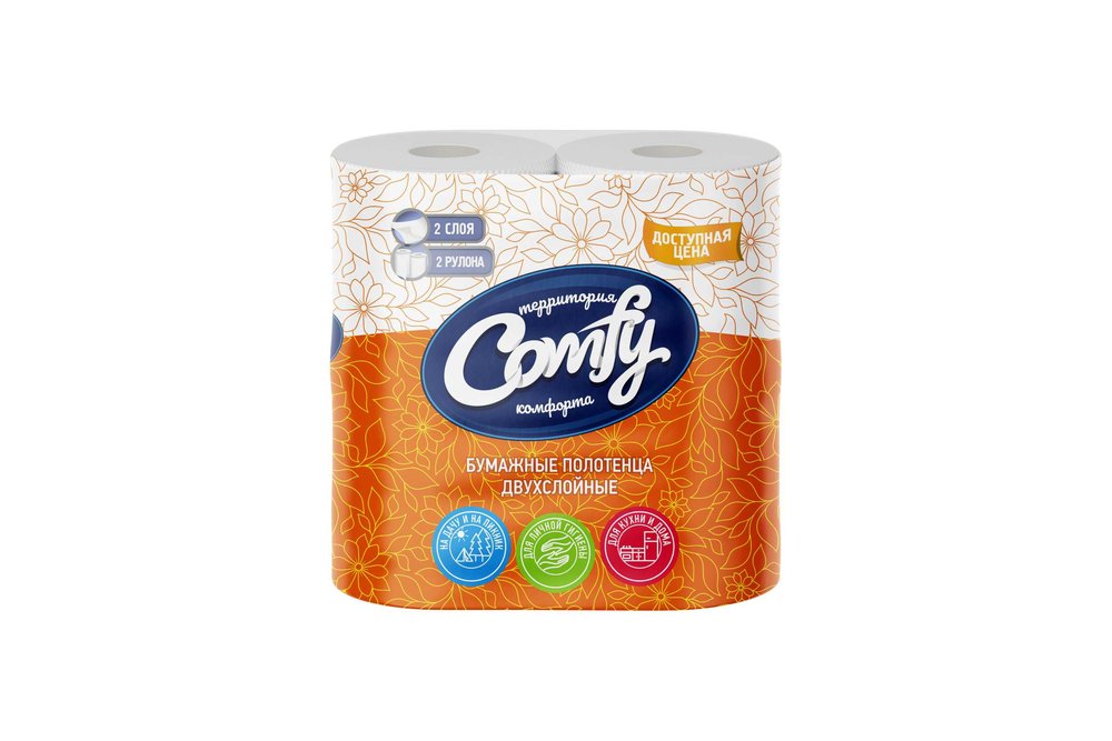 Полотенца бумажные COMFY 'Доступная цена' 2-сл. 2 рул./вл.12 1-7538