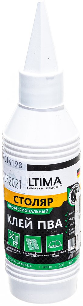 Клей ПВА ULTIMA СТОЛЯР флакон 0,08 кг ULTSTL008