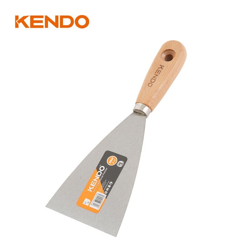 Шпатель-скребок с деревянной рукояткой KENDO 100 мм 45114