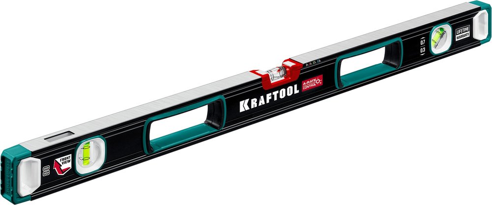 Сверхпрочный уровень KRAFTOOL A-RATE Control с зеркальным глазком, 800 мм 34986-80