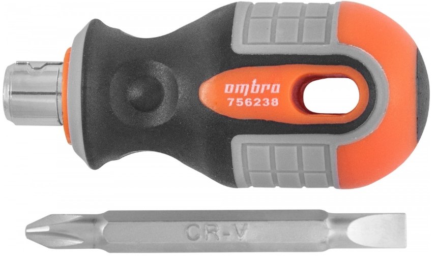 Стержневая двусторонняя отвертка Ombra ROUND GRIP РН2,SL6x38 мм 756238 55773