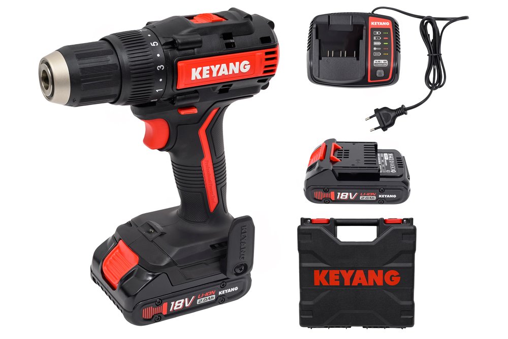 Бесщеточный аккумуляторный шуруповерт KEYANG DD18BL-W (Set)