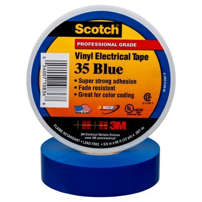 Изоляционная лента высшего класса 3М Scotch 35 синяя 19мм х 20м х 0,18мм 7100238733