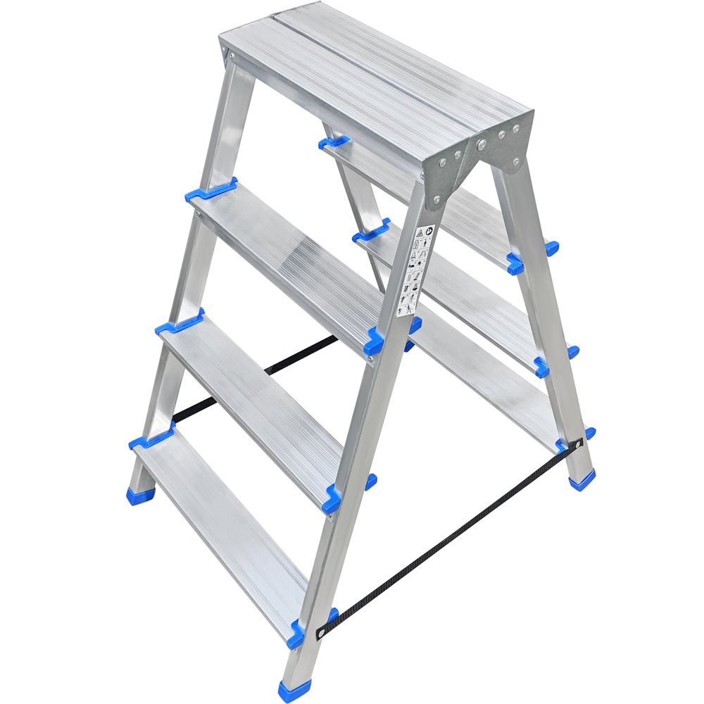 Алюминиевая двухсторонняя стремянка LadderBel 4 ступени STR2-AL-4