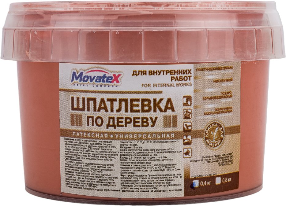 Шпаклевка по дереву (0.4 кг, черешня) Movatex Т16174