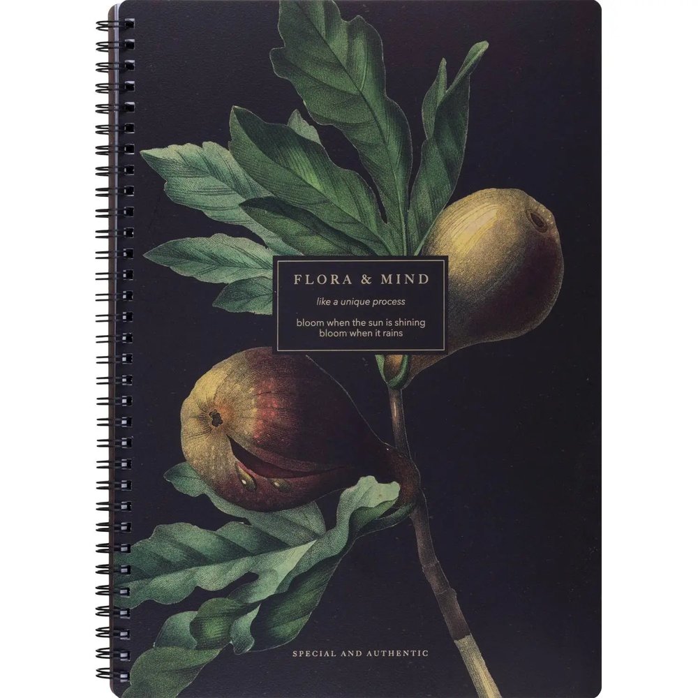 Бизнес-тетрадь, BS, А4, 96л., клетка, мягкий, спираль. Flora, инжир, N4283