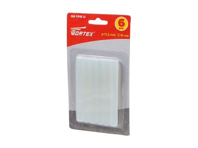 Стержень клеевой прозрачный 6 шт, 11.2x100 мм WORTEX GS1110U00011