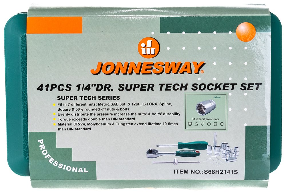 Набор торцевых головок Super Tech 1/4'DR Jonnesway S68H2141S