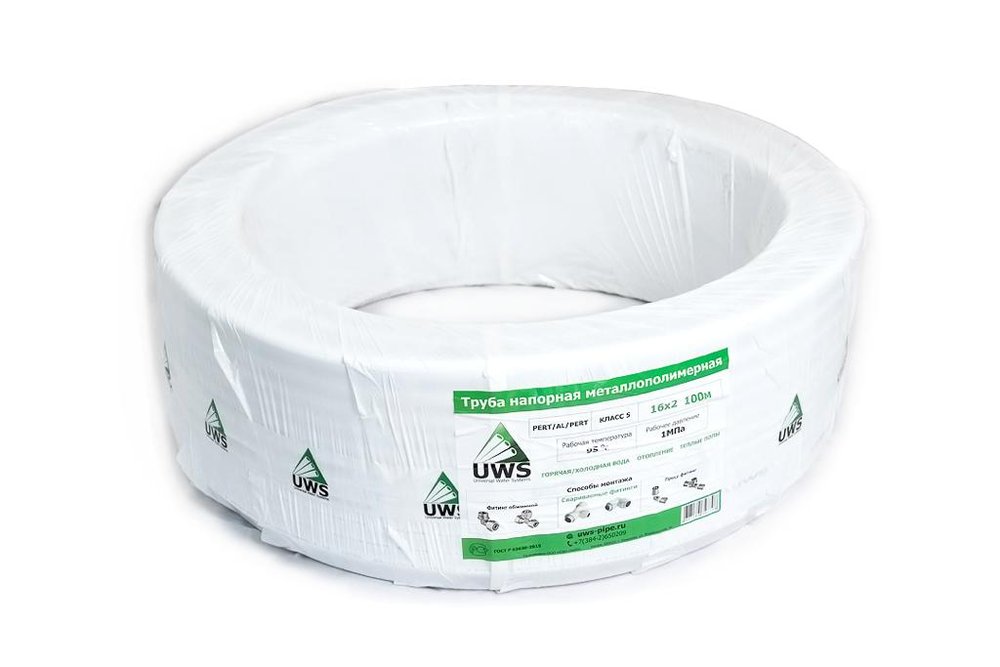 Труба металлопластиковая UWS PRO PERT-AL-PERT Б. 16x2 200 м.п. 212094