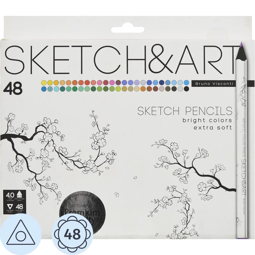 Карандаши цветные SKETCH&ART4 мм, 48  30-0117