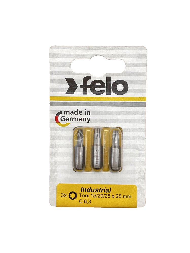 Биты Industrial 3 шт, T15/T20/T25, 25 мм, в блистере Felo 02693316