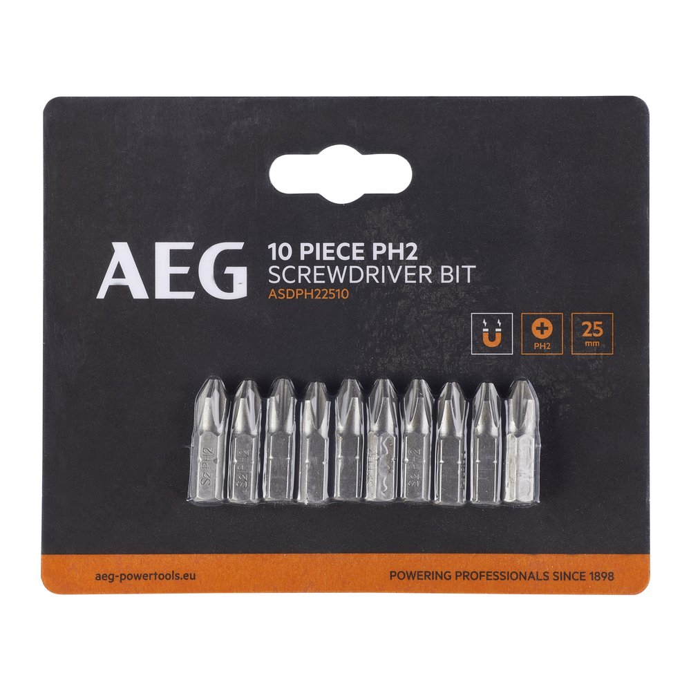 Биты 10 шт, РН2, 25 мм AEG ASDPH22510 4932479511