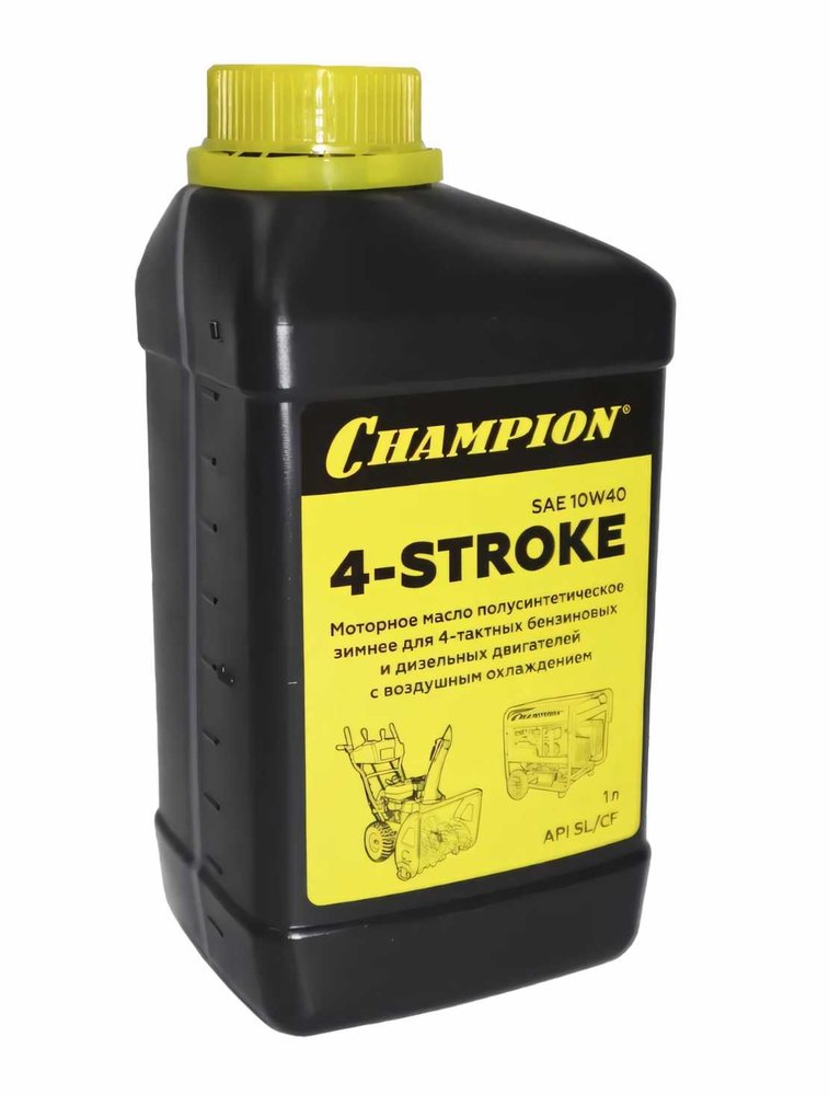 Масло полусинтетическое зимнее (1 л, 10W40, SL/CF) для 4-тактных двигателей Champion 952853