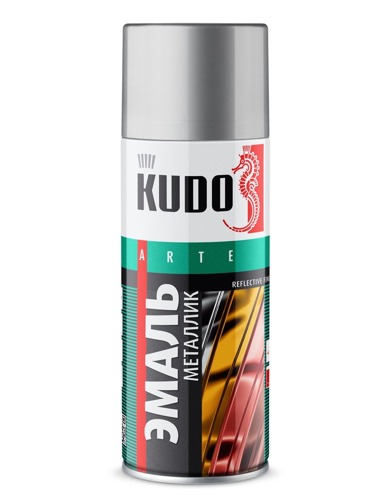 Эмаль яркий металлик универсальная быстросохнущая KUDO REFLECTIVE FINISH хром KU-1027