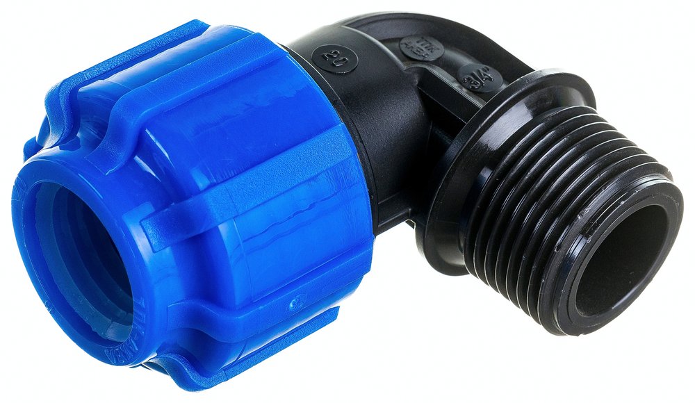Отвод с наружной резьбой Политэк 20х3/4 ТПК-АКВА 50012034