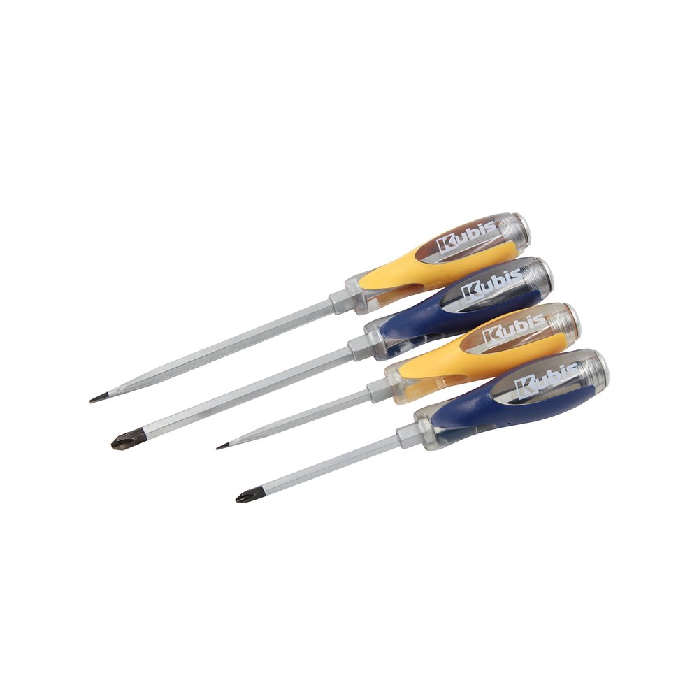 Набор ударных отверток KUBIS PH2x100, 3x150, SL6x100, 8x150 мм, 4 шт. 02-08-4004