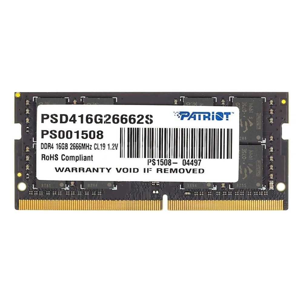 Модуль памяти Patriot DDR4 SO-DIMM 16Gb 2666МГц CL19 (PSD416G26662S)