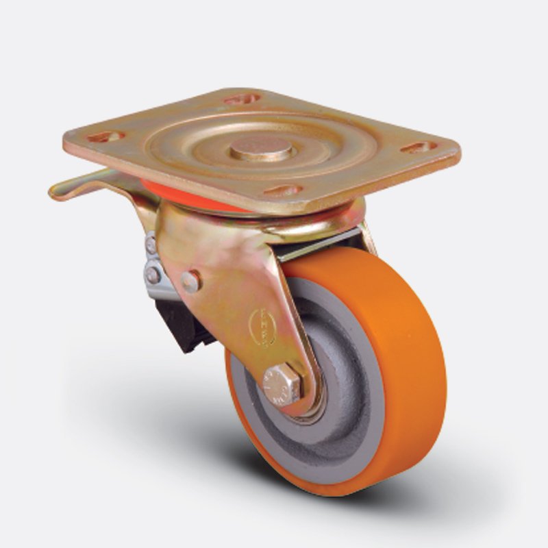 Колесо с поворотной платформой и тормозом EMES ED01VBP80X30F