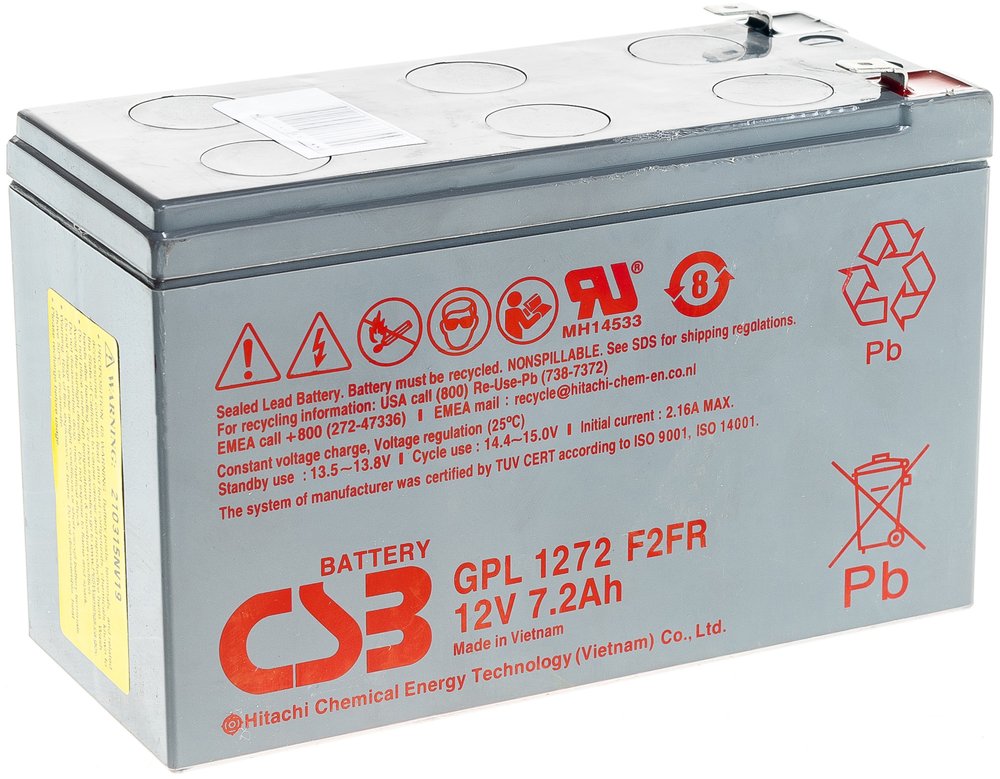 Аккумулятор для ИБП CSB GPL1272 F2 FR 12В, 7.2 Ач УТ-00000101