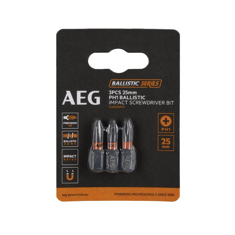 Биты ударные AAK253PH1 (3 шт, PH1, 25 мм) AEG 4932479167