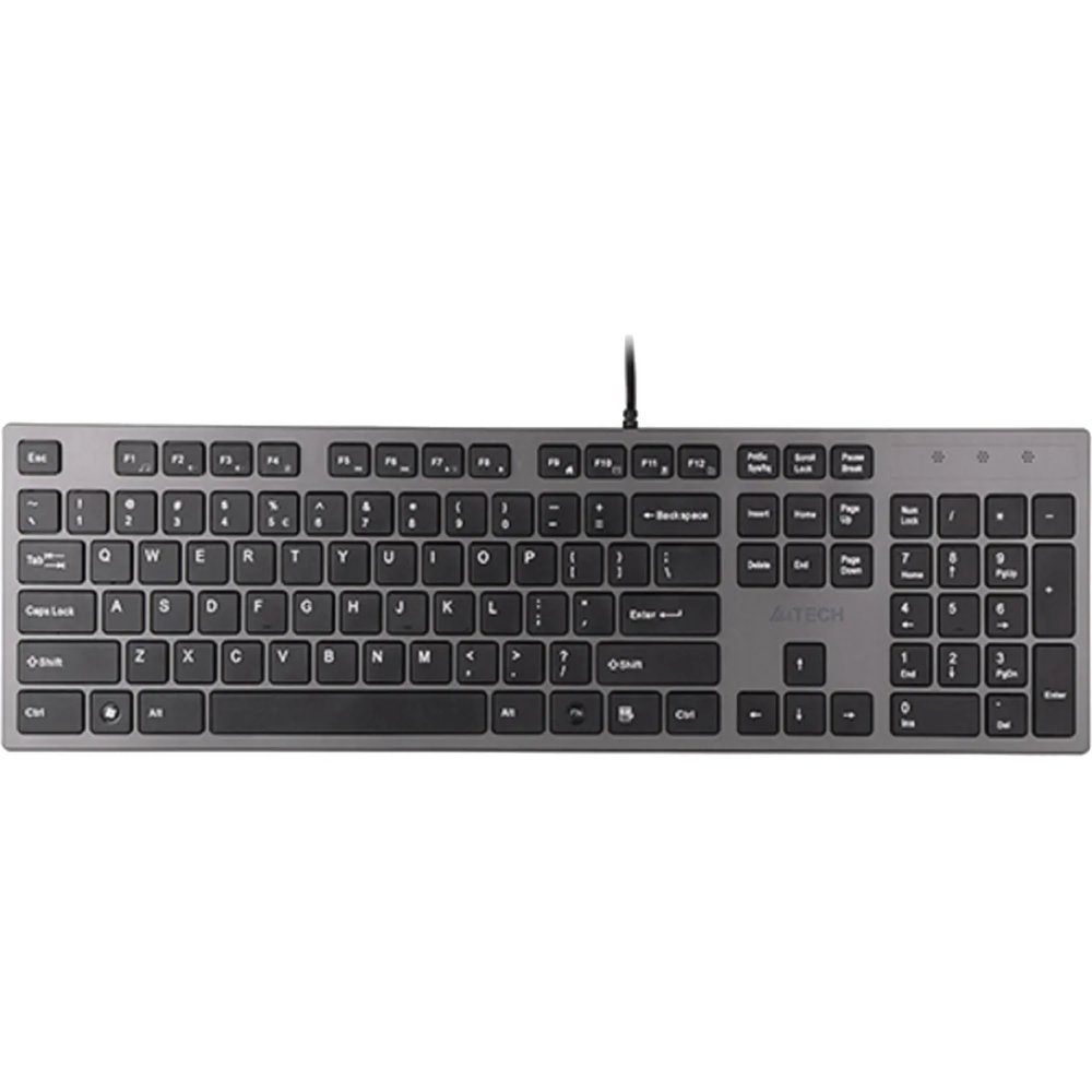Клавиатура A4 KV-300H серый/черный USB slim