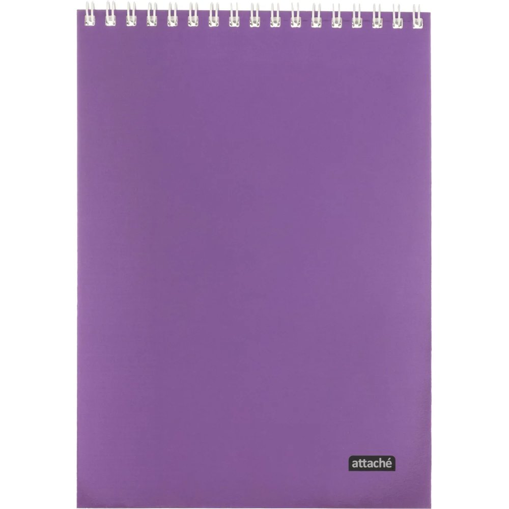 Блокнот А5 60л Attache Metallic Фиолет клетка, греб, картон, фольга