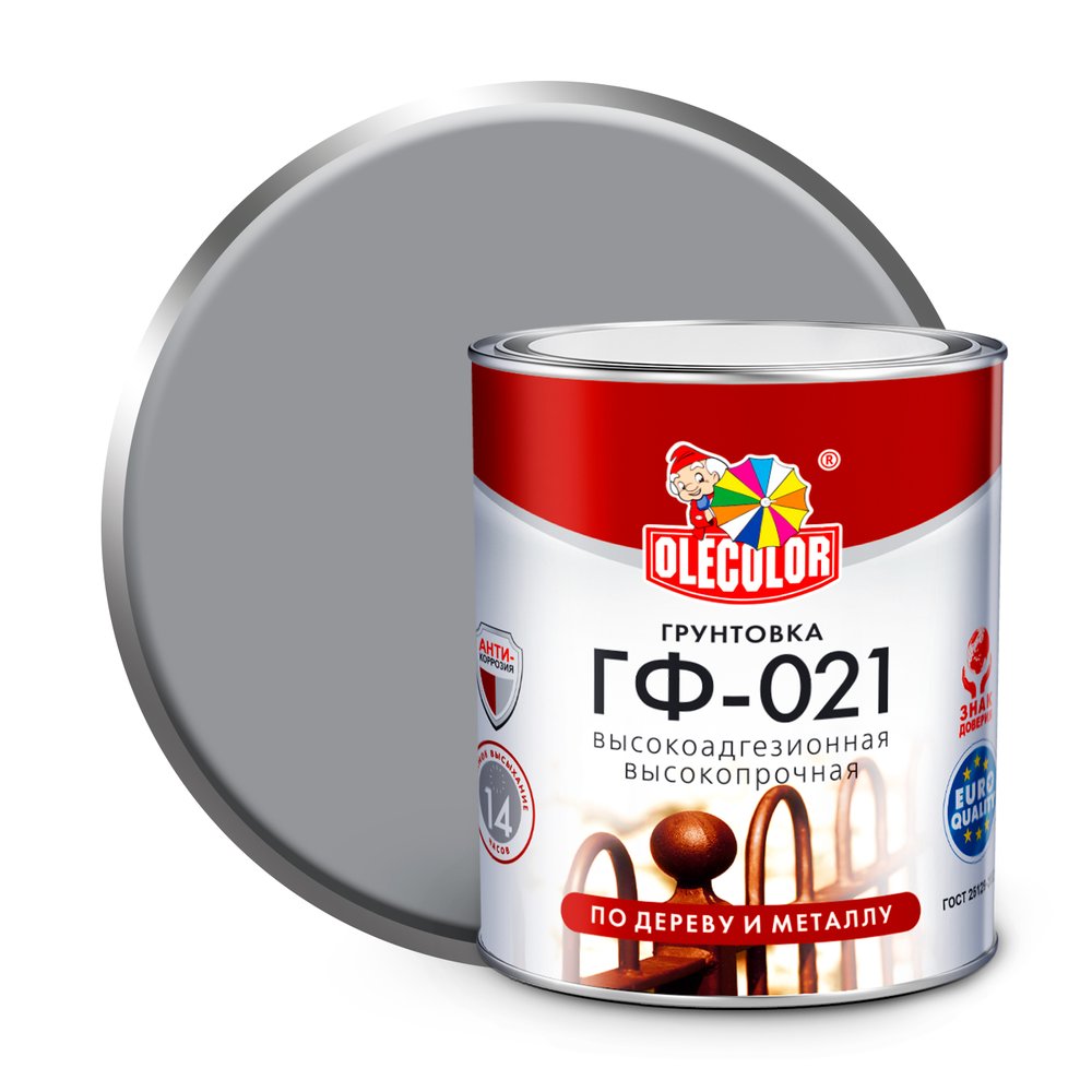 Грунтовка OLECOLOR ГФ-021 серый, 2.2 кг 4300003712