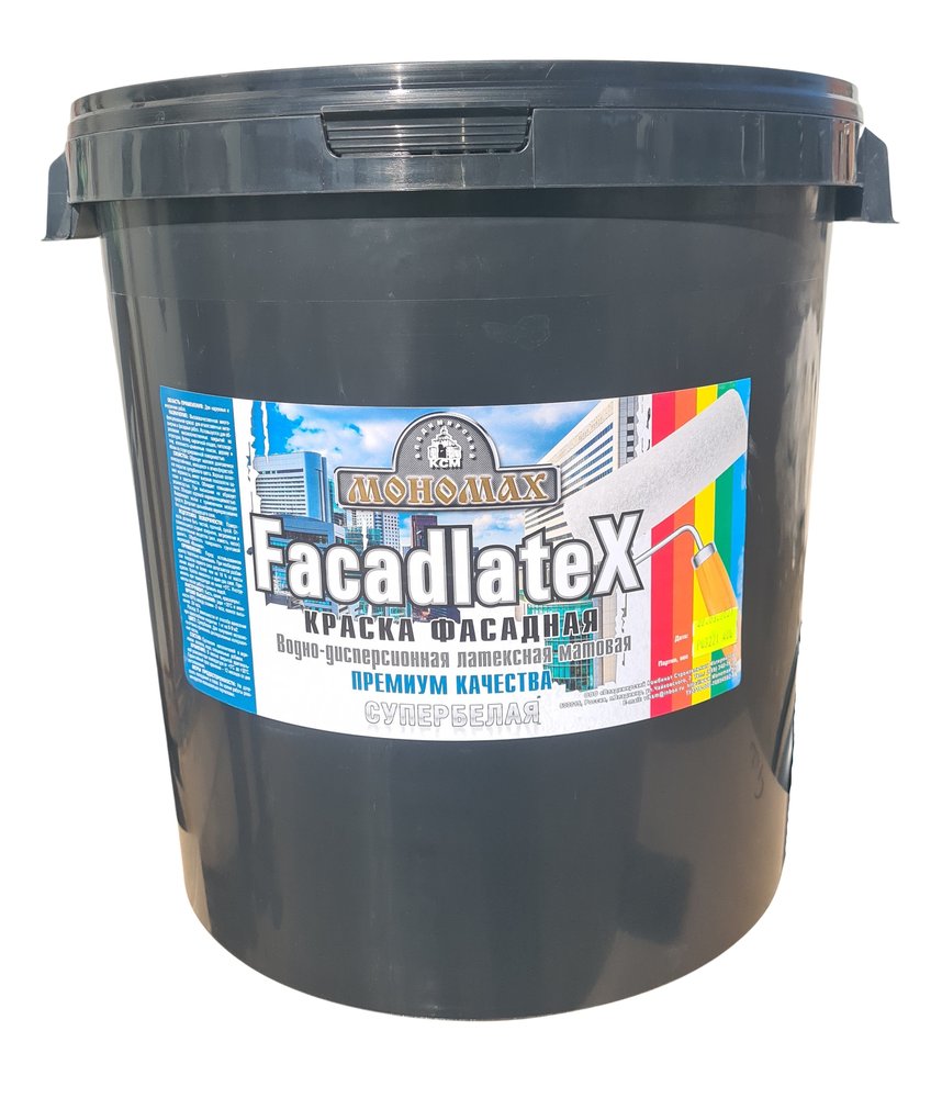 Фасадная краска Мономах Facadlatex, супербелая 40кг 3крфс40б