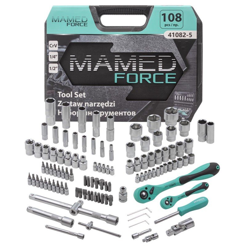 Набор инструментов profi 108пр. 1/4',1/2'(6гр)(4-32мм) MAMEDFORCE MF-41082-5(54627)