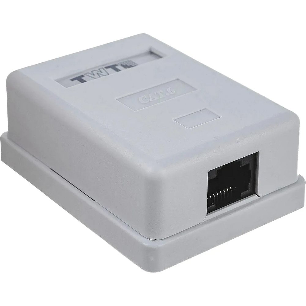 Розетка настенная TWT TWT-SM1-45/6-WH, 1 порт RJ-45 категории 6, UTP, белая