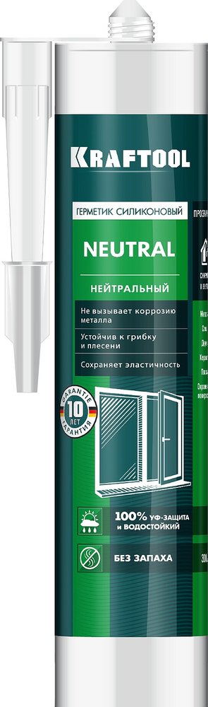 Силиконовый герметик KRAFTOOL прозрачный, нейтральный, 300мл 41257-2