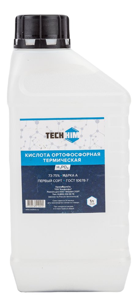 Кислота ортофосфорная пищевая 1 л, 72-75%, класс А TECHHIM TH-KIOR-1000