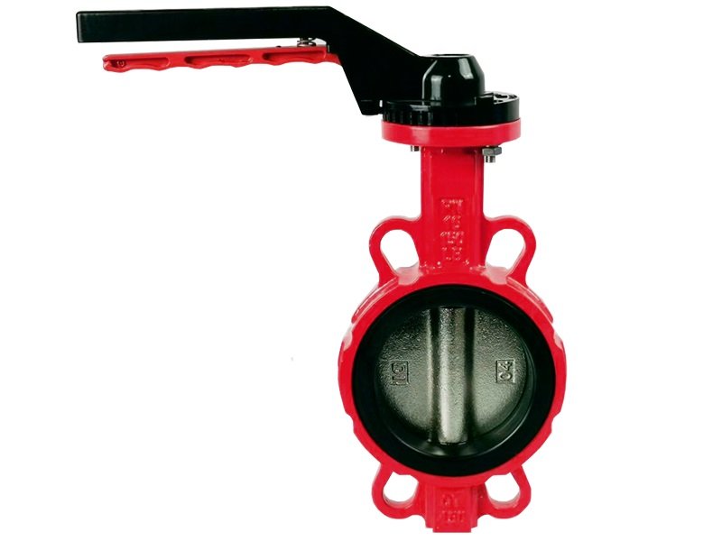 Поворотный затвор DYARM -ZP-100-16-G-G-E-HT (красный), DN100, PN16, межфланцевый/корпус GGG40/диск GGG40/уплотнение EPDM HT, с ручкой 4687203188276