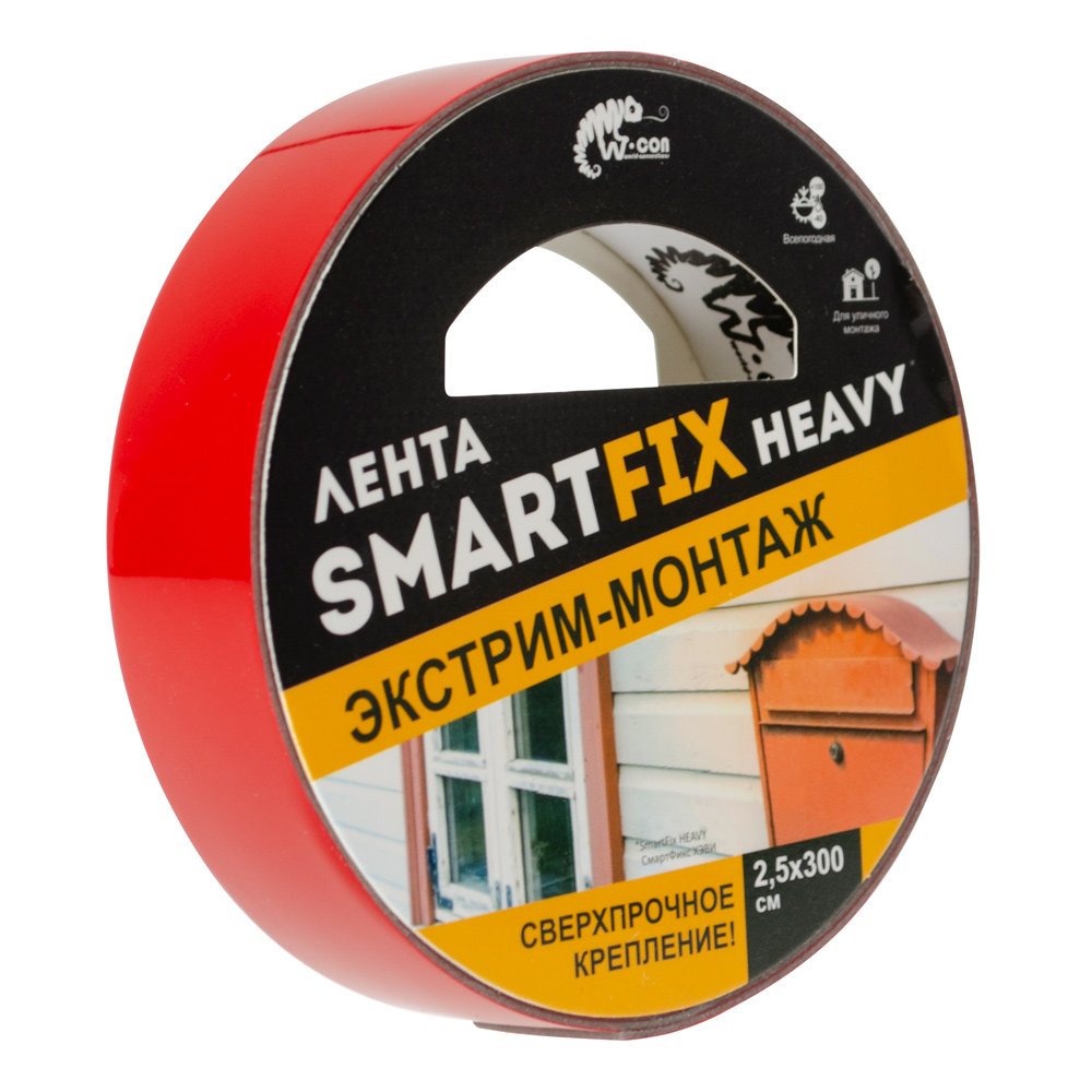 Всепогодная монтажная лента Smart Fix W-con SmartFix HEAVY, 2,5*300 см, серая 132930