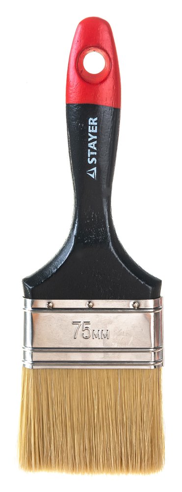 Плоская кисть STAYER Professional Universal светлая натуральная щетина, деревянная ручка, 75мм, 3' 0104-075